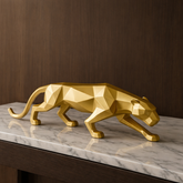 Escultura Pantera Decorativa Sofisticada em Gesso Premium