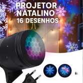 Projetor LED Natalino Portátil 16 Desenhos 3d Bivolt