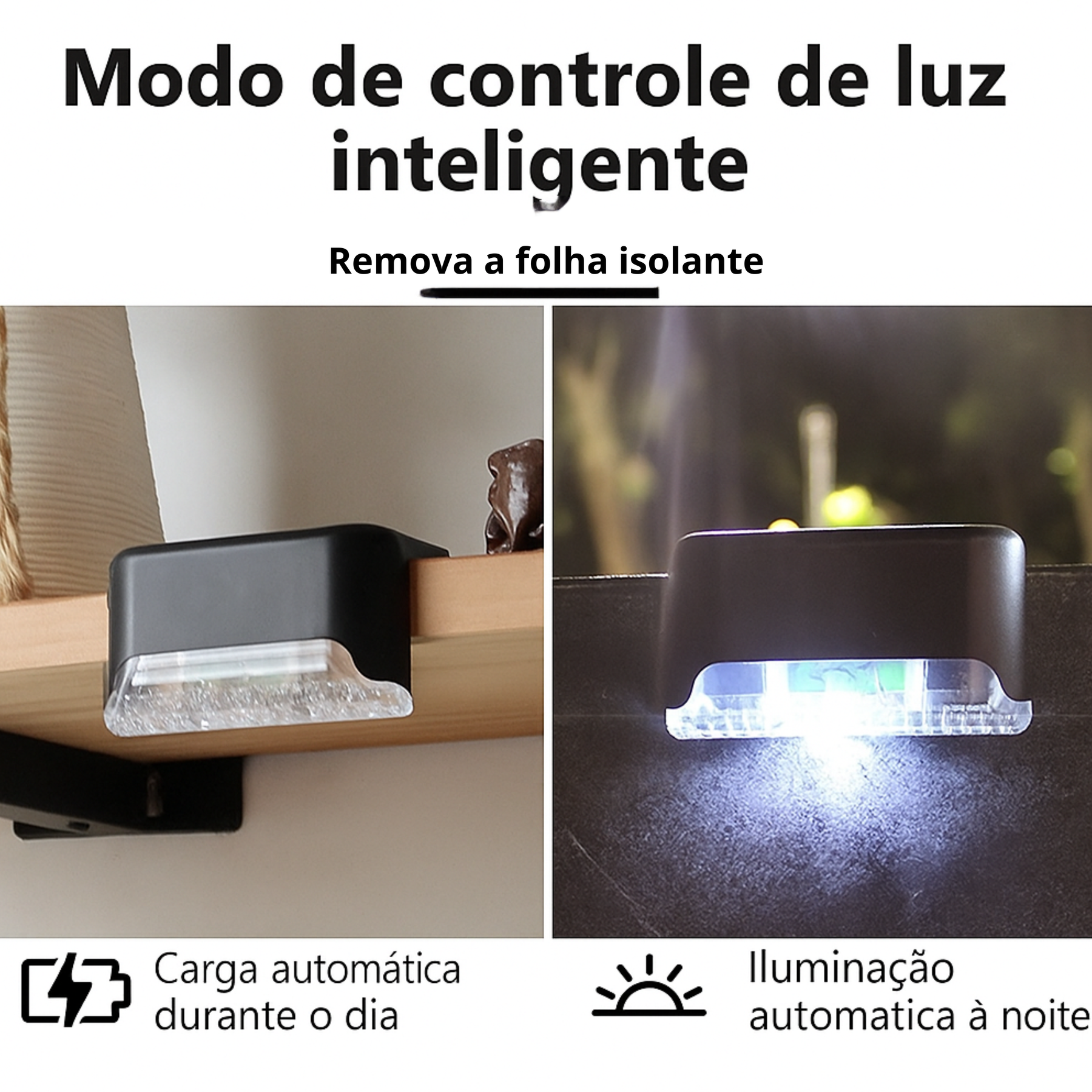 Kit Arandela Solar Balizadora LED IP65 para Escadas e Muros