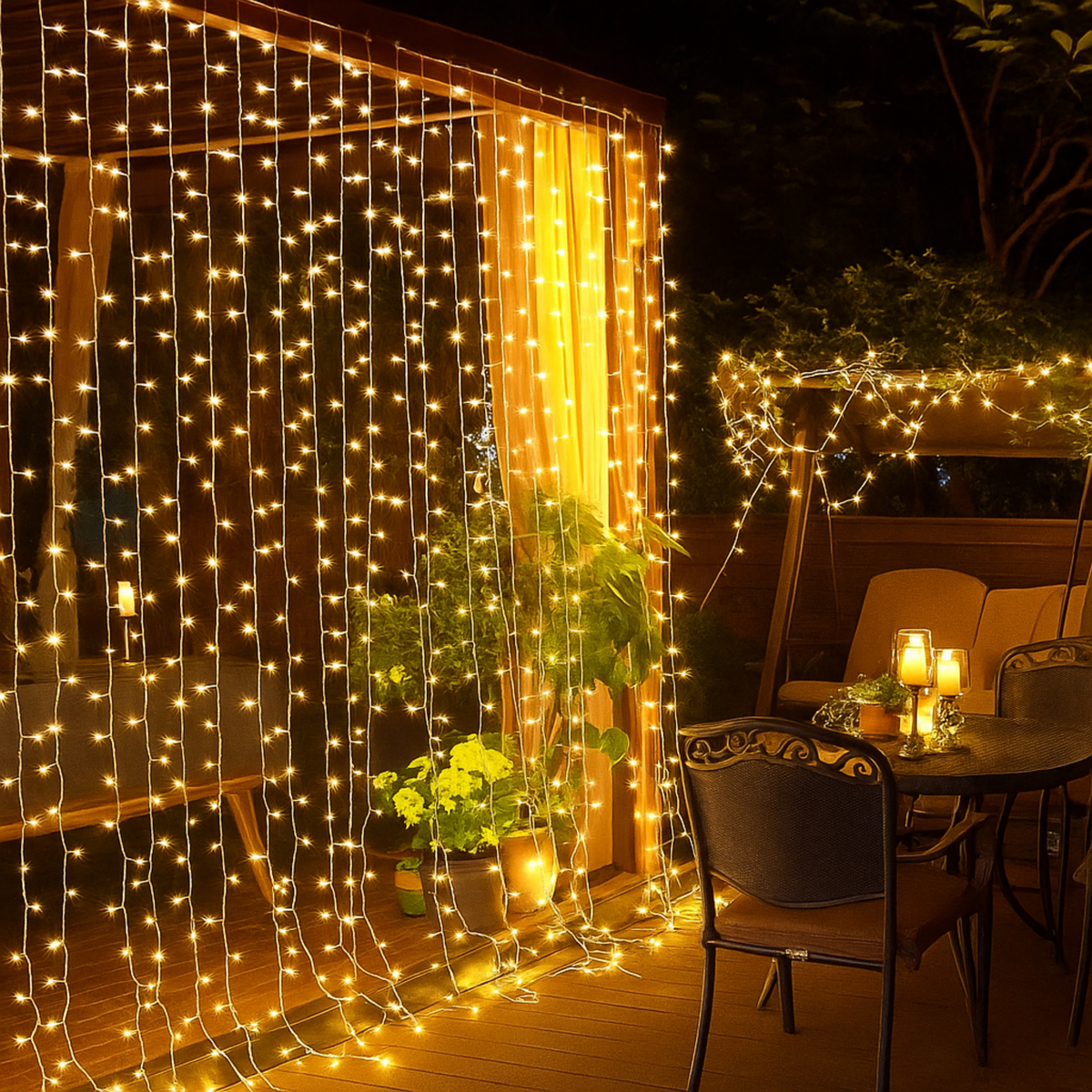 Cortina de Luz Fio de Fada 300 LEDS Bivolt Decorativa