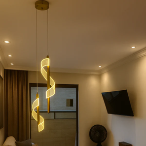 Luminária Pendente LED Minimalista Aspiral Duplo 3 Tons de Luz