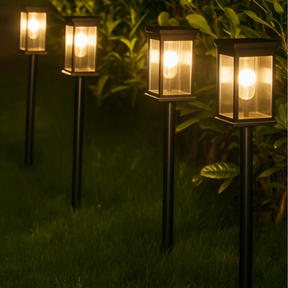 Kit Luminária Solar de Gramado LED Efeito Tungstênio Decorativo