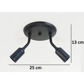 Lustre De Teto/Parede Industrial - Arandela/Plafon Duplo Retrô Clean