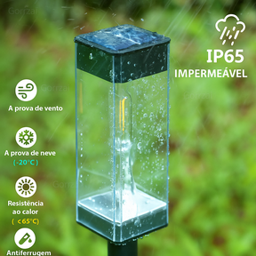 Kit Luminária Solar de Gramado LED Efeito Tungstênio Decorativo