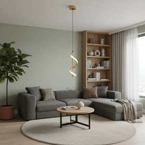 Luminária Pendente com LED Integrado e Design Espiral Ajustável