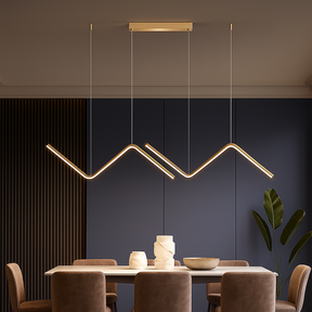 Luminária LED Pendente Geométrica Dourada com 3 Tons de Luz