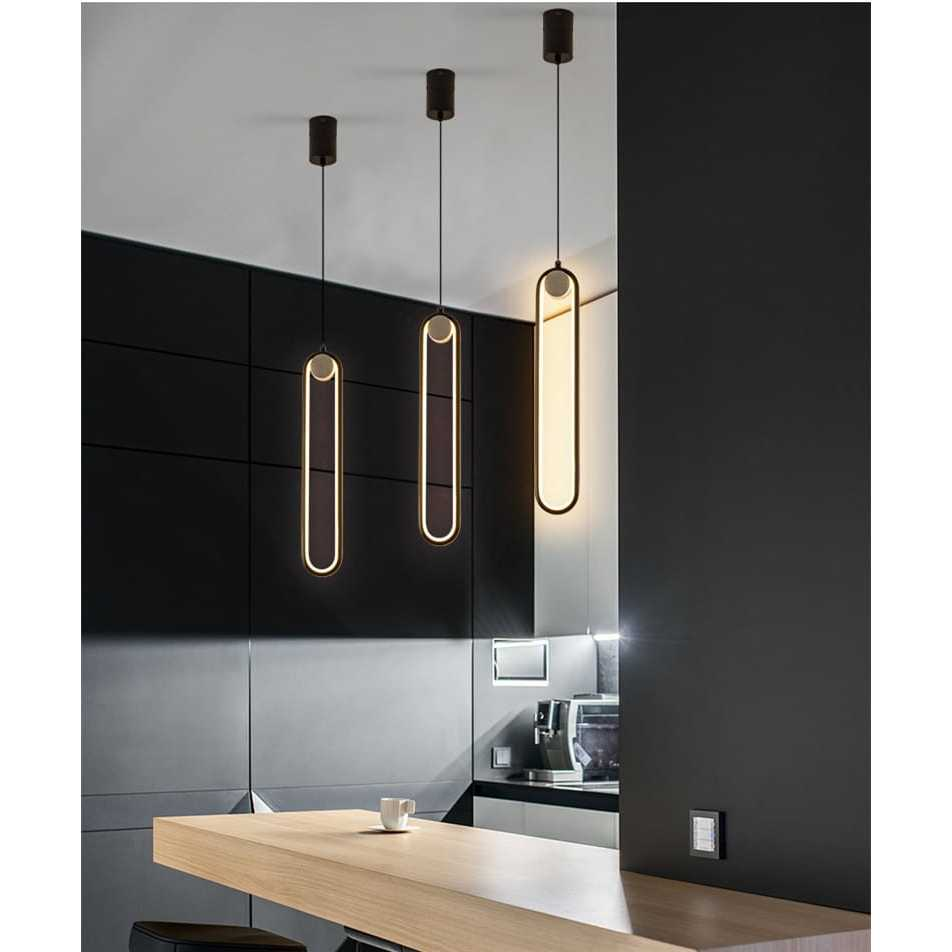 KIT 2 PCS Pendente Moderna Light para o quarto pendurada lâmpadas iluminação anel, alumínio luminária Sala MT255