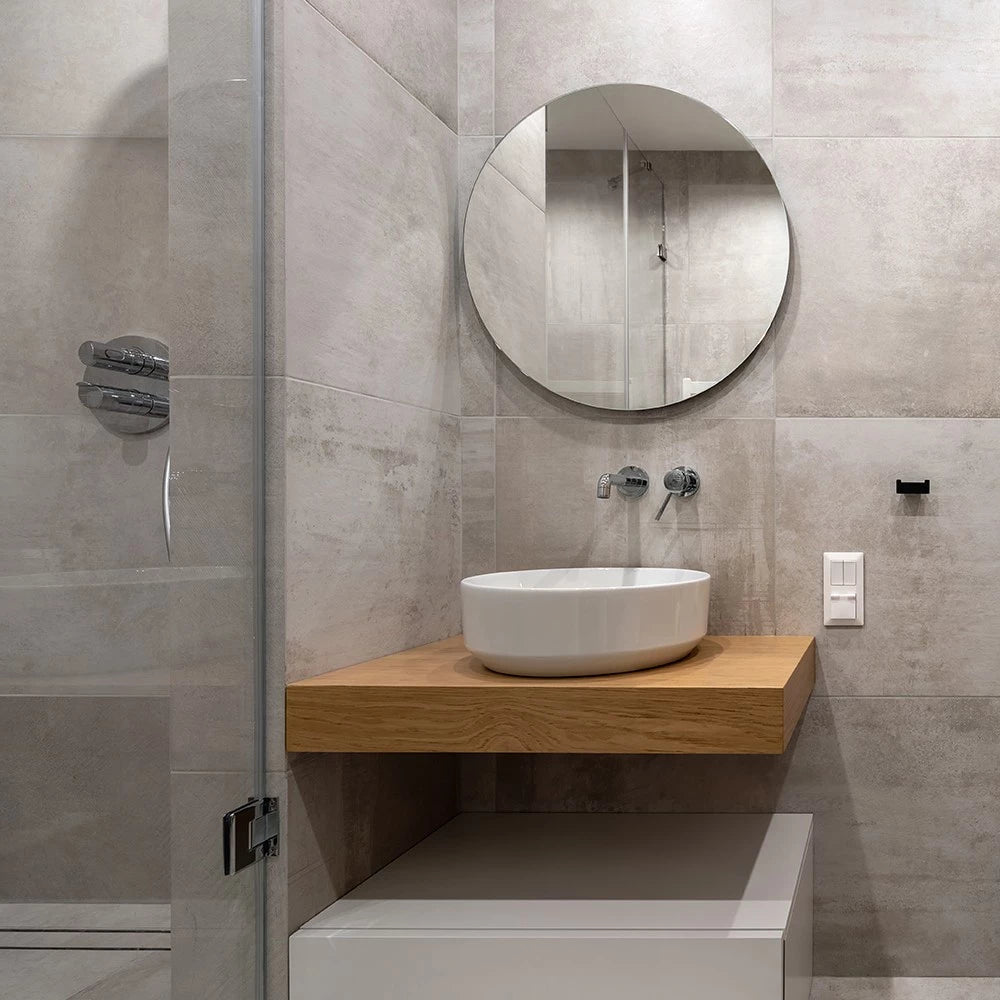 Espelho Redondo Lapidado de Vidro para Decoração Moderna