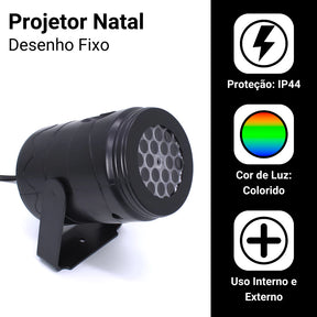 Projetor LED Natalino Portátil 16 Desenhos 3d Bivolt