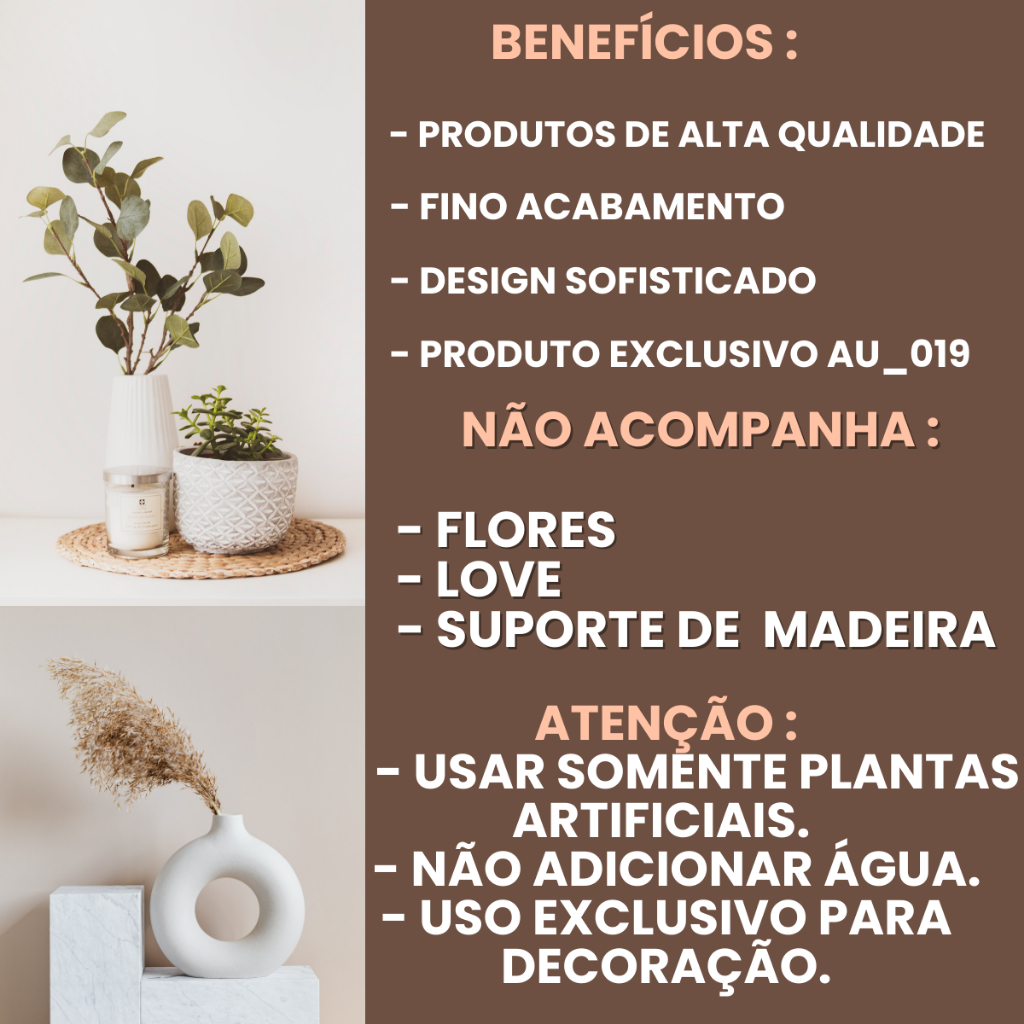 Enfeite Dupla Vasos C/ Esfera Dourada Cerâmica Decoração P/ Rack Sala Várias Cores