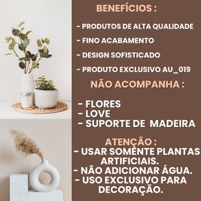 Enfeite Dupla Vasos C/ Esfera Dourada Cerâmica Decoração P/ Rack Sala Várias Cores