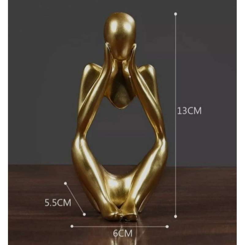 Kit com 3 estatuas pensador, decoração sala luxo