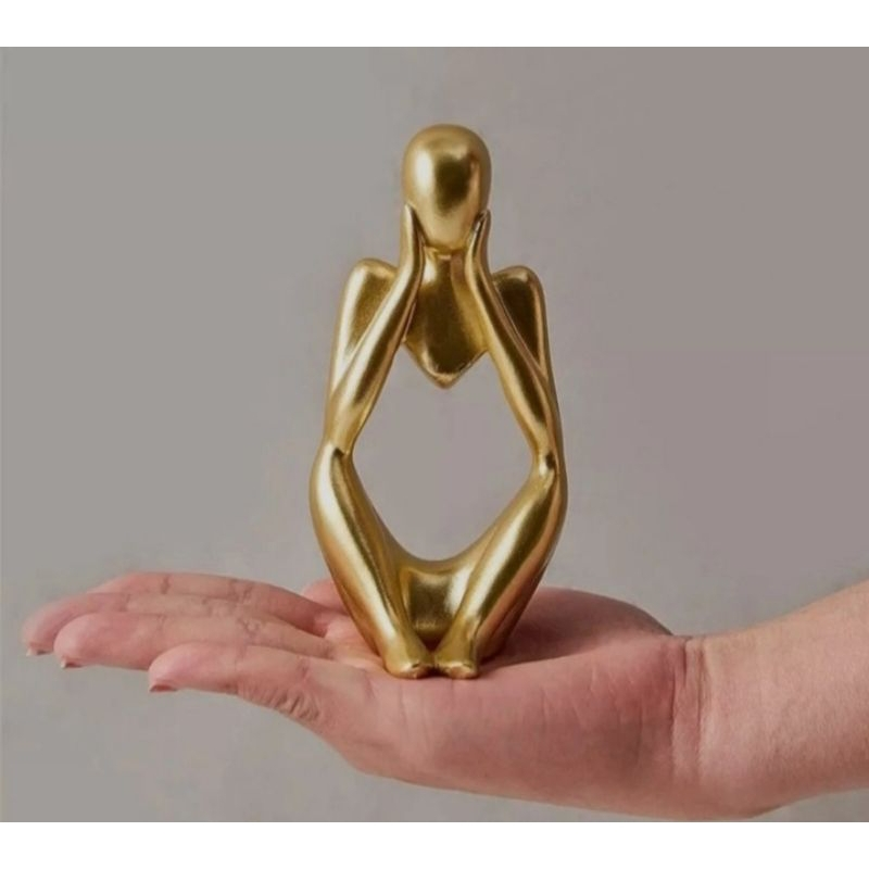 Kit com 3 estatuas pensador, decoração sala luxo