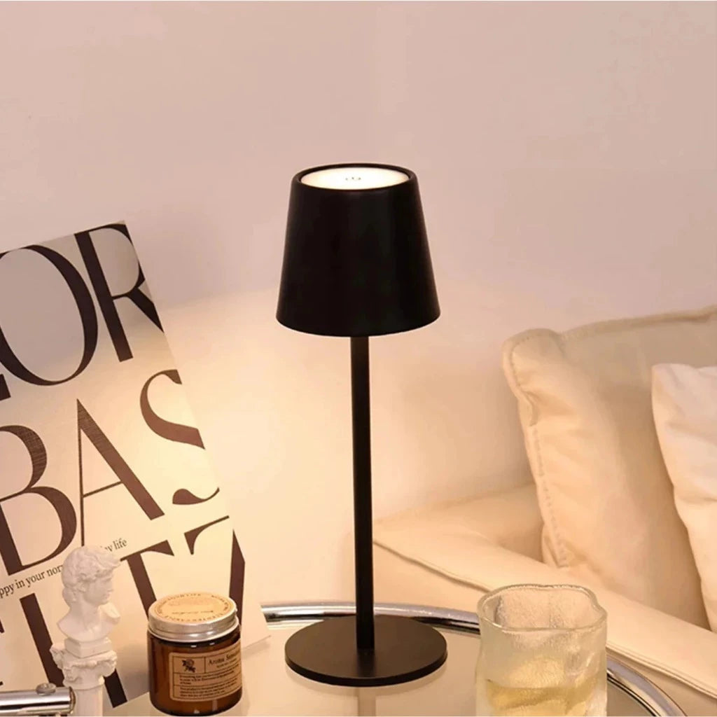 Luminária Abajur LED Recarregável Touch Dimerizável com 2 Alturas