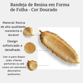 Centro de Mesa bandeja folha Decoração Rasa em Resina Bandeja formato lindo