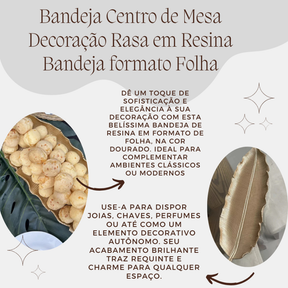 Centro de Mesa bandeja folha Decoração Rasa em Resina Bandeja formato lindo