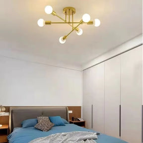 Lustre Moderno Nórdico com Acabamento em Ouro Antigo Sofisticado