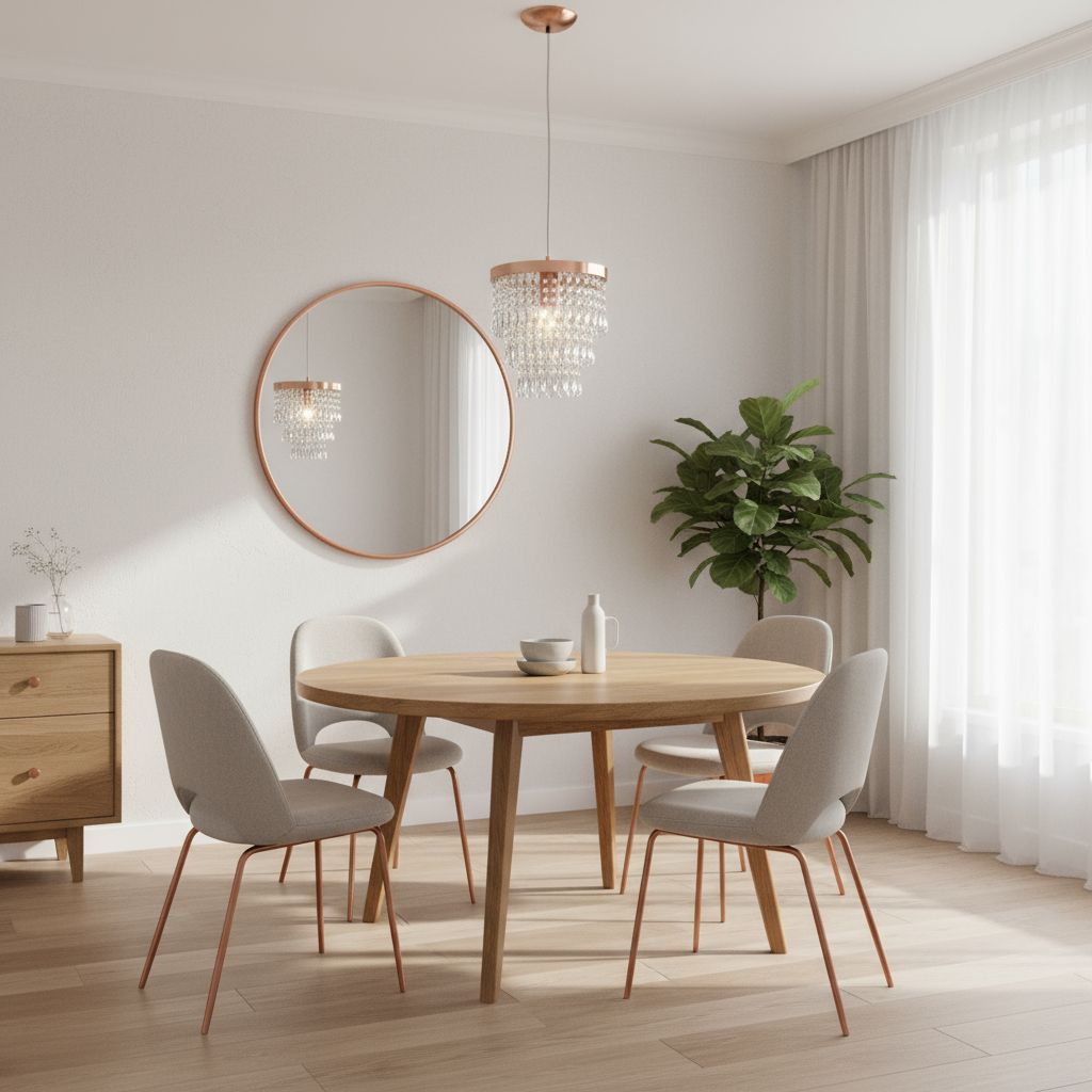 Lustre Pendente De Cristal Acrilico Manucrillic Cobre