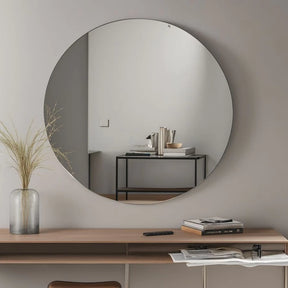 Espelho Redondo Lapidado de Vidro para Decoração Moderna