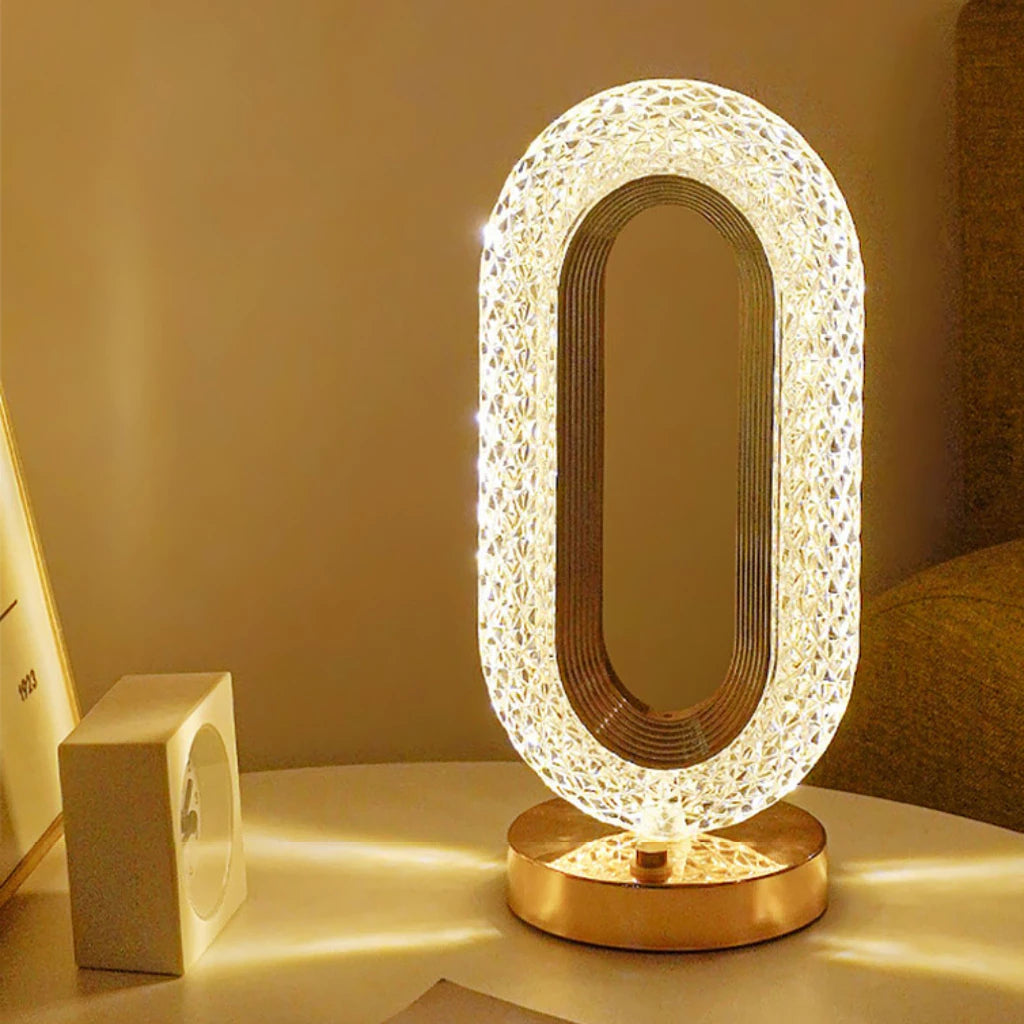 Luminária Touch de Cabeceira em Cristal com 3 Tons de Luz