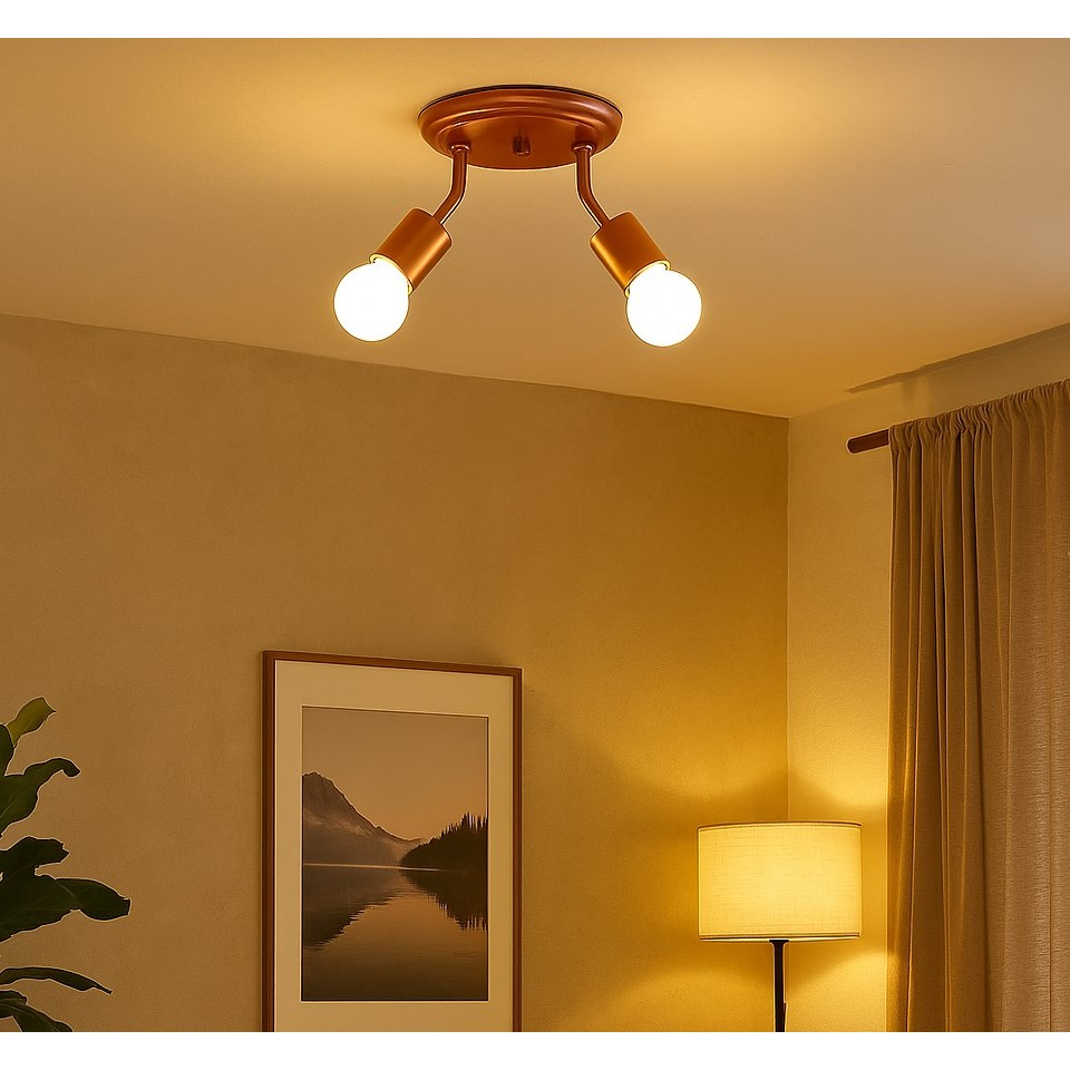 Lustre De Teto/Parede Industrial - Arandela/Plafon Duplo Retrô Clean