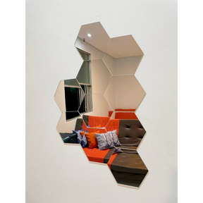 Kit 12 Espelhos Adesivos Decorativos Hexágonos