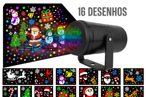 Projetor LED Natalino Portátil 16 Desenhos 3d Bivolt