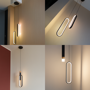 Kit 2 Luminárias Pendentes LED com Design Anel Alongado