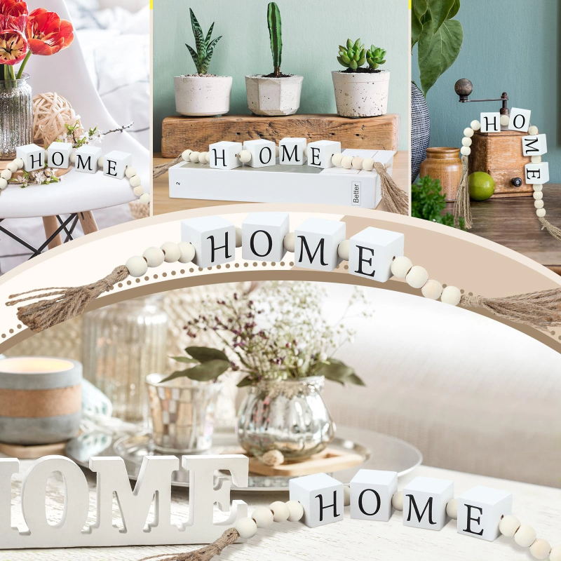 Colar de Mesa Decorativo em Madeira Bege Minimalista Rústico e Sofisticado