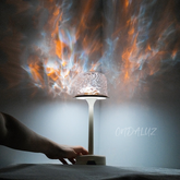 Luminária de mesa noturna com ondulação de água acrílica de dupla função, projeção, lâmpada de cristal com ondas giratór