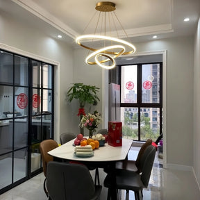 Lustre Nórdico LED Triplo Círculo com 3 Temperaturas de Luz