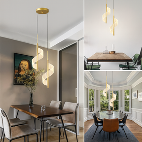 Luminária Pendente LED Minimalista Aspiral Duplo 3 Tons de Luz