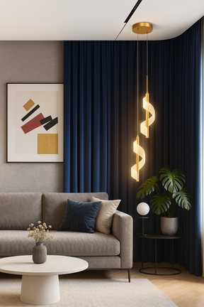 Luminária Pendente LED Minimalista Aspiral Duplo 3 Tons de Luz