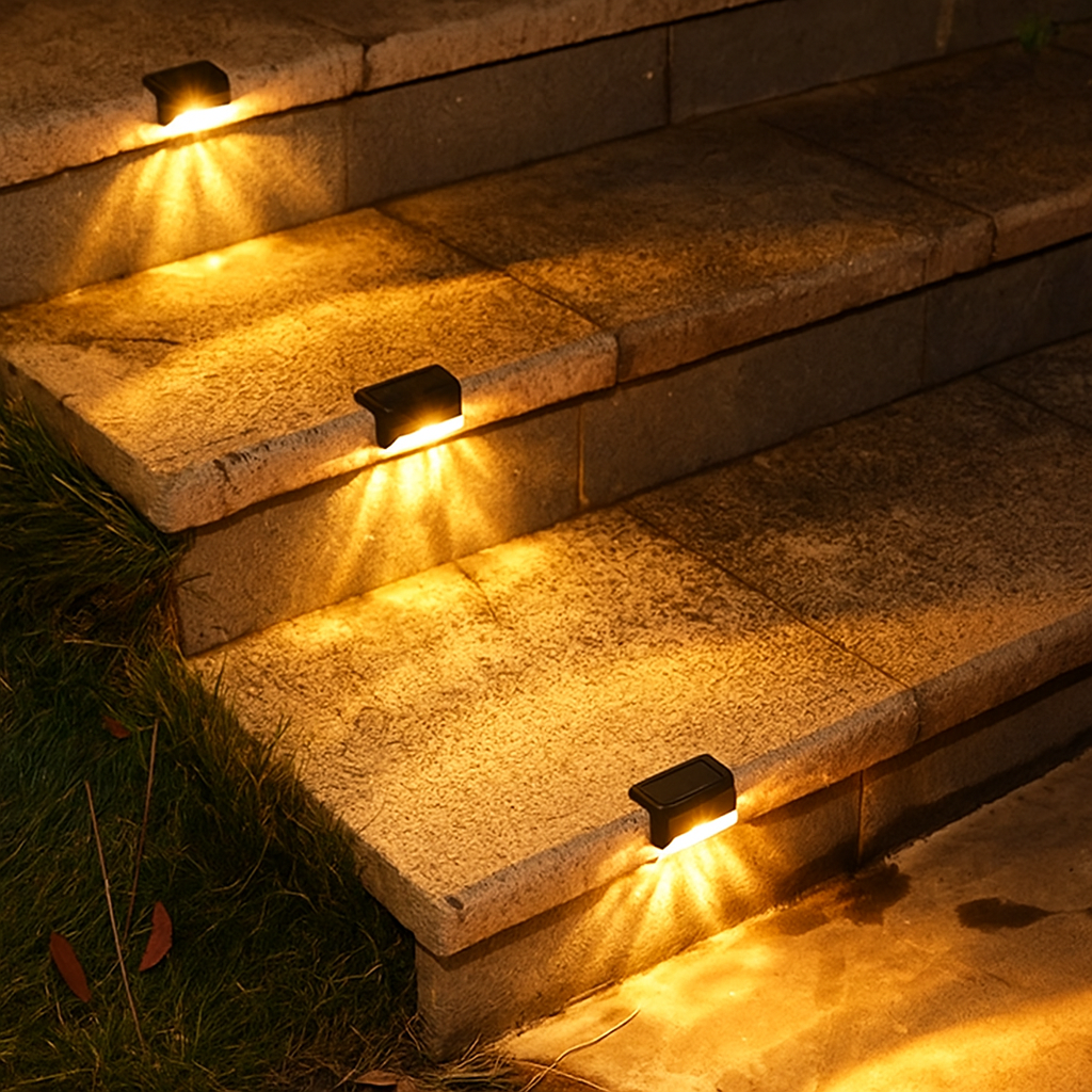 Kit Arandela Solar Balizadora LED IP65 para Escadas e Muros