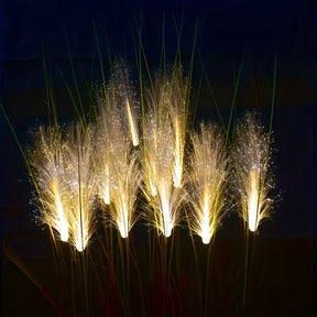 Luminária Solar LED  em Fibra Design Cana de Bambu  para Jardim