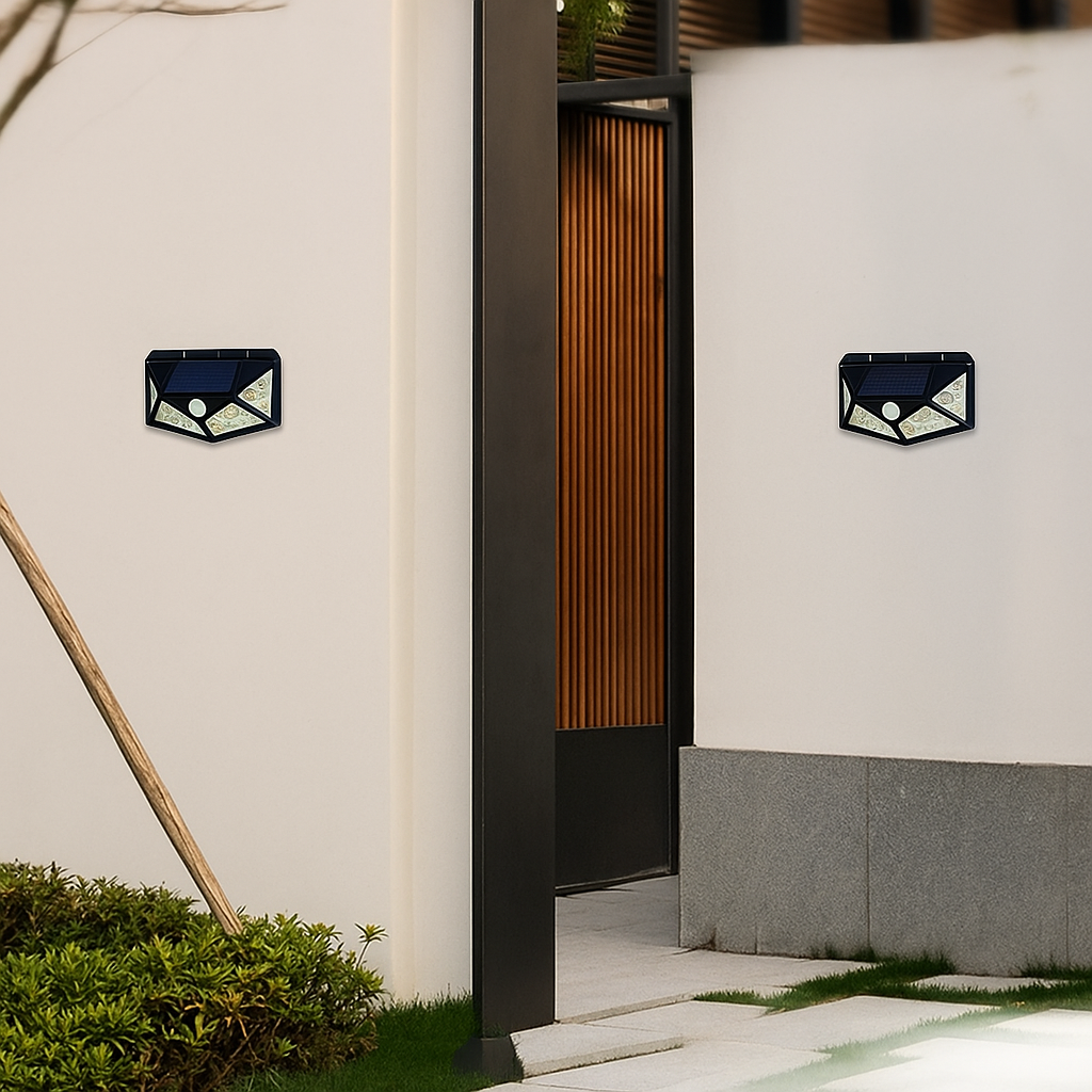 Luminária Solar  Externa 100 LEDs com Sensor de Movimento IP65