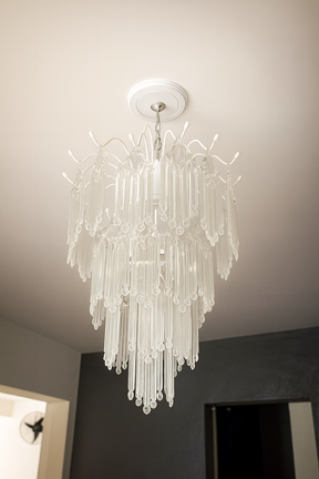 Lustre Cristal Acrílico Design Cascata de Hastes em Camadas