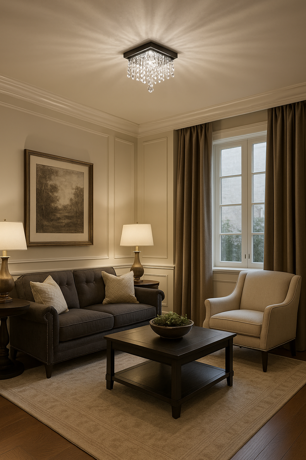 Lustre em Cristal Acrílico com LEDS Efeito Cascata