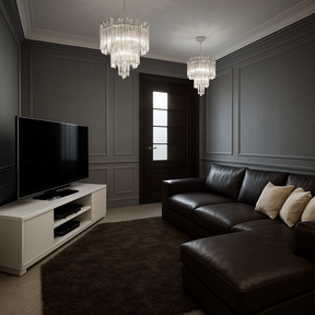 Lustre Cristal Acrílico Design Cascata de Hastes em Camadas