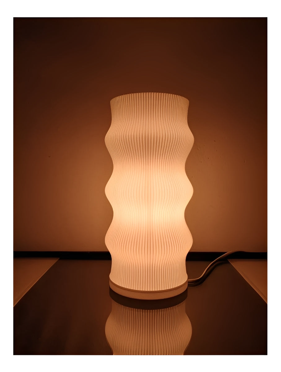 Luminária de Mesa com Cúpula Ondulada e Base Moderna Bivolt