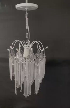 Lustre Cristal Acrílico Design Cascata de Hastes em Camadas