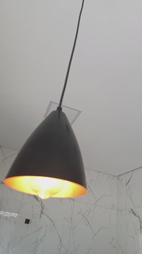 Kit Luminária Pendente Cônica Moderna Ajustável Preto Fosco