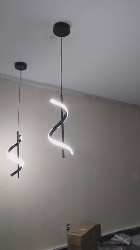Luminária Pendente com LED Integrado e Design Espiral Ajustável