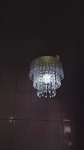 Lustre Pendente em Cobre com Cristais Acrílicos Sofisticados