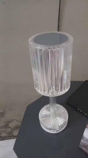Luminária Cristal Diamante Acrílica LED USB com 3 Cores e Touch
