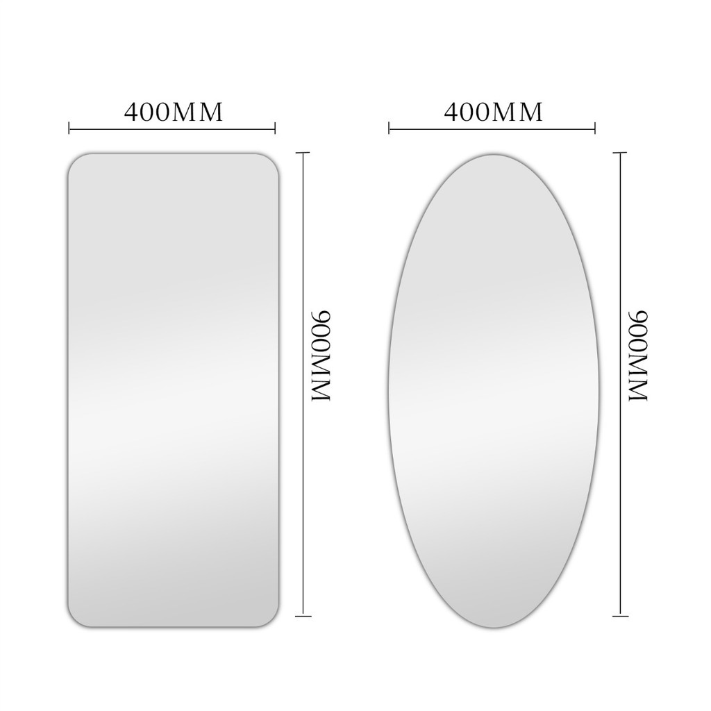 Espelho Adesivo Plástico Decorativo Flexível Adesivo Espelhado Retangular ou Oval 40x90