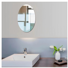 Espelho Adesivo Plástico Decorativo Flexível Adesivo Espelhado Retangular ou Oval 40x90