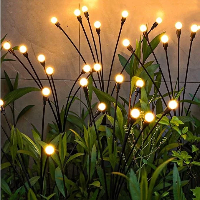 Kit Luminária Solar LED Decorativa Efeito Vagalume Para Jardim
