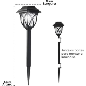 Kit 1-6 Luminarias Solar Casinha Espeto Recarregavel no Sol Decoração Para Area Externa Jardim Patio