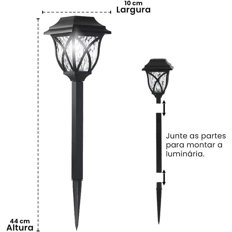 Kit 1-6 Luminarias Solar Casinha Espeto Recarregavel no Sol Decoração Para Area Externa Jardim Patio